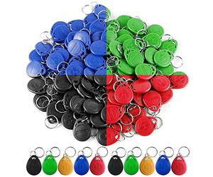 HERNAS 100pcs 125KHz RFID Key Fob Carte de contrôle d'accès, ABS de haute qualité EM4100 Porte-clés RFID Porte onforme ISO14443A, Lecture seule