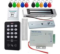 HERNAS Kit de système de contrôle d'accès RFID 125KHz avec Serrure magnétique électrique 180KG et Alimentation Professionnelle, pour Serrure de Porte sûre à la Maison