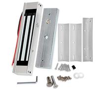 HERNAS Serrure magnétique électrique 180 kg, type NC à sécurité intégrée DC12V, serrure électromagnétique pour porte en verre/bois/métal, armoire, tiroir, avec support ZL, extérieur Argent et Noir.