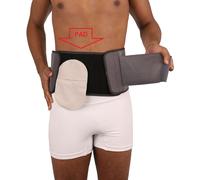 Hernie et stomie, ceinture de soutien en deux parties - niveau 3 de soutien, taille XL, ouverture 90 mm.