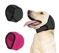 Hernin 2 Pièces Cache-Oreilles pour Chien Protège-Oreilles Réglables pour Chien Protection Contre Le Bruit Snood Chien Calmant pour Natation, Orages, Bain, Toilettage (Gris+Rose, L)