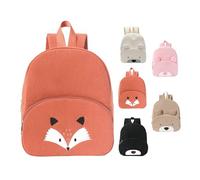 Hernin Sac Personnalisable Enfant, Sac à Dos Velours Côtelé Ours pour Bebe Velours Côtelé Sacs A Dos Fille Garçon Sacs à Doss pour Crèche Scolaires Avec Ourson (Renard Marron)