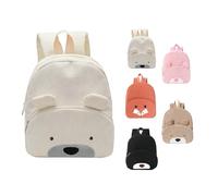 Hernin Sac Personnalisable Enfant, Sac à Dos Velours Côtelé Ours pour Bebe Velours Côtelé Sacs A Dos Fille Garçon Sacs à Doss pour Crèche Scolaires Avec Ourson (Ours beige)