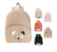Hernin Sac Personnalisable Enfant, Sac à Dos Velours Côtelé Ours pour Bebe Velours Côtelé Sacs A Dos Fille Garçon Sacs à Doss pour Crèche Scolaires Avec Ourson (Chien Kaki)
