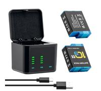 Hero 12 11 10 9 Lot de 2 batteries rechargeables Hero 11 2000 mAh et 3 canaux USB LCD Chargeurs de batterie entièrement compatibles avec Gopro Hero 12 Hero 11, Hero10, Hero 9 (2 piles + 1 x)