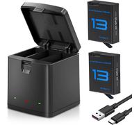 Hero 13 Batterie 2 Pièces Et Chargeur, Kit Pour Gopro Hero 13 Black 2100 Mah Hero 13, 3 Slots Box Led Chargeur Usb Avec Port De Type C (1 Chargeur + 2 Batteries)[UsbC177]