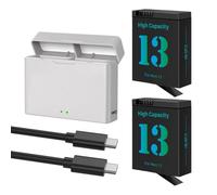Hero 13 Lot de 2 batteries de rechange 2800 mAh LED de type C Chargeur à trois canaux pour Hero 13 Noir Entièrement compatible avec l'original (2 batteries + 1 chargeur)