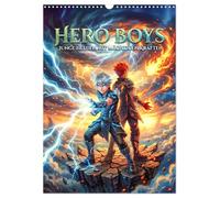 Hero Boys - Junge Helden mit mächtigen Kräften (Wandkalender 2027 DIN A3 hoch), CALVENDO Monatskalender: Wenn junge Helden ihre Kräfte entdecken, ... epische Action und große Heldengeschichten.