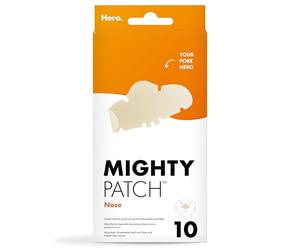 Hero Cosmetics - Mighty Patch Nose - Patch Anti Acné du Nez - 10 patchs | Patch anti-bouton XL à l'hydrocolloïde - Absorbe les impuretés des pores et des boutons - Nez - Agit en 6h