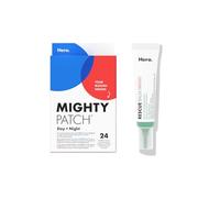 Hero Cosmetics - Routine Anti-boutons Patch Duo Jour & Nuit + Baume Correcteur anti-rougeurs - Lot comprenant 24 Mighty Patch anti acné et un Rescue Balm 15ml
