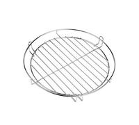 Hero Grille de cuisson chromée 30 cm avec rail de suspension, grille de maintien au chaud pour barbecue suspendu à 3 pieds