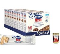 Hero Light Lot de 10 boîtes de 6 barres de 20 g avec céréales et chocolat, snacks sans sucre, sans huile de palme, zéro conservateur, 10 paquets de 6 barres x 20 g + Italian Gourmet polpa 400 g