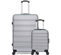 - lot de 2 - valise grand format et valise cabine xxs renoso - gris