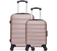hero - lot de 2 - valise grand format et valise cabine xxs renoso - rose dore rose dore