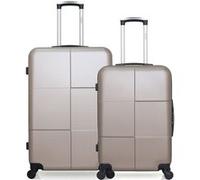 hero - lot de 2 - valise grand format et valise weekend coronado - beige beige G