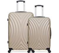 hero - lot de 2 - valise grand format et valise weekend lagos - beige beige G