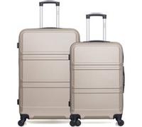 hero - lot de 2 - valise grand format et valise weekend utah - beige beige G