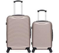 hero - lot de 2 valises weekend et cabine abs etna - rose dore rose dore