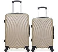 Valise weekend et cabine - HERO - LAGOS - Lot de 2 - Beige - Coque rigide ABS - 4 roulettes 360°