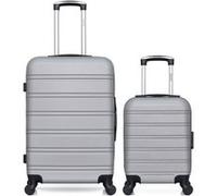 - lot de 2 - valise weekend et valise cabine xxs renoso - gris