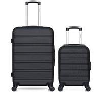 hero - lot de 2 - valise weekend et valise cabine xxs renoso - noir noir