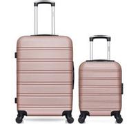 - lot de 2 - valise weekend et valise cabine xxs renoso - rose dore