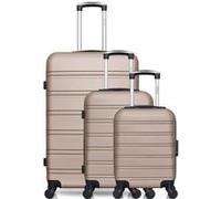 hero - lot de 3 - valise grand format, valise cabine et valise cabine xxs renoso - beige beige