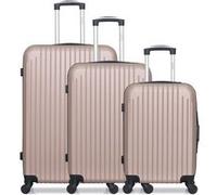hero - lot de 3 - valise grand format, valise weekend et valise cabine carpates - rose dore rose dore G