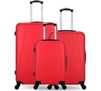 hero - lot de 3 - valise grand format, valise weekend et valise cabine lanzarote - rouge rouge G