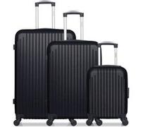 hero - lot de 3 - valise grand format, valise weekend et valise cabine xxs carpates - noir noir G