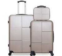 Lot de 3 - Valise grand format, valise weekend et vanity CORONADO - beige - HERO