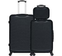 hero - lot de 3 - valise grand format, valise weekend et vanity etna - noir noir G