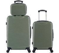 hero - lot de 3 - valise weekend, valise cabine et vanity etna - kaki kaki G