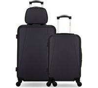 hero - lot de 3 - valise weekend, valise cabine et vanity lanzarote - noir noir