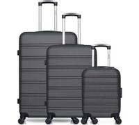 - lot de 3 valises grand format weekend et cabine xxs renoso - gris fonce