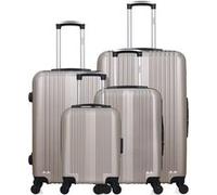 hero - lot de 4 - valise grand format, valise weekend, valise cabine, valise cabine xxs lipari - beige beige G