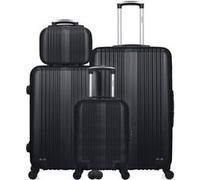 hero - lot de 4 - valise grand format, valise weekend, valise cabine xxs et vanity lipari - noir noir G