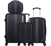 hero - lot de 4 - valise weekend, valise cabine, valise cabine xxs et vanity lipari - noir noir G