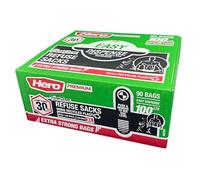 Hero Lot de 90 sacs poubelle parfumés et résistants Noir 100 l Grande taille Sacs recyclés écologiques solides pour usage domestique, jardin et commercial