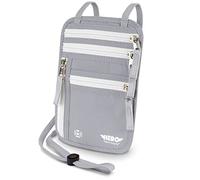 Hero Neck Wallet - Porte-passeport avec blocage RFID - Pochette de voyage facile à dissimuler, gris cendré, taille unique, portefeuille RFID