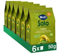 Hero Solo BIO - Snack Petit Pois Biologiques - pour Bébés Dès 10 Mois - non Frits, 100% Naturels, Sans Gluten, ni Conservateurs ni Colorants et Sans sel Ajouté - Lot de 6 x 50 g