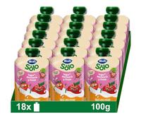 Hero Solo - Gourdes au Yaourt avec Fraise et Pomme, Sans Conservateurs ni Colorants, Sans Huile de Palme, Sans Gluten ni Sucres Ajoutés, Pour Bébés à Partir de 12 Mois - Lot de 18 x 100 g