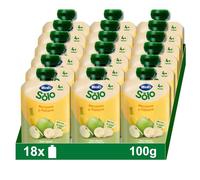 Hero Solo - Gourdes de Fruits avec Pomme et Banane, Sans Conservateurs ni Colorants, Sans Huile de Palme, Sans Gluten ni Sucres Ajoutés, Pour Bébés à Partir de 4 Mois - Lot de 18 x 100 g