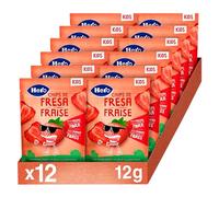Hero Solo - Snack BIO Chips de 100% Fraise, Sans Sucre Ajouté, Sans Gluten et Allergenes, Sans Huile de Palme, Origine Naturalle, Produit Écologique - Pack de 12x12gr