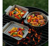 HeRo24 Gourmet BBQ System Lot de 3 wok à légumes