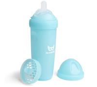 Herobility Biberon double anti-coliques | Biberon primé Hero | Tétine douce comme une tétine, couvercle et filet faciles à mélanger | 340 ml - Bleu