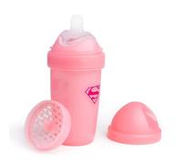 Herobility Double Biberon Anti Colique pour Bébé | Award-Winning Hero Baby Bottles | Soft Breast- Like Teat, Easy Mixing Lid & Net | Safe & Environment Friendly Materials (240 ml /5 fl oz, Supergirl)