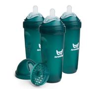 Herobility Double Anti-Colic Baby Bottles - 12 fl oz/340ml - 3-Pack - Dark Green