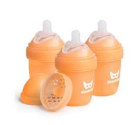 Herobility Double Anti-Colic Baby Bottles - 5 fl oz/140ml - 3-Pack - Peach