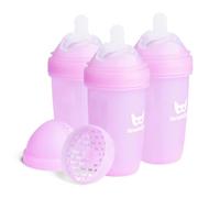 Herobility Lot de 3 biberons anti-colique, 240 ml, violet